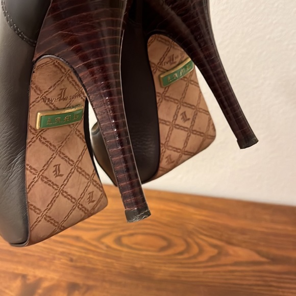 L.A.M.B. Oxford Lace Up Open Toe Heels - Picture 5 of 14